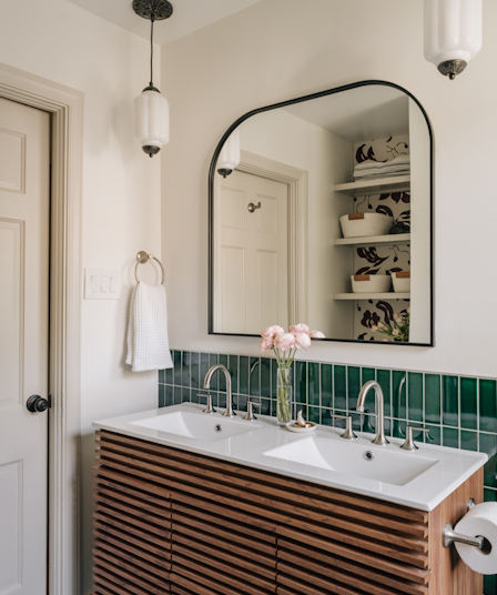 powder room renovation project from Redbird Redesign